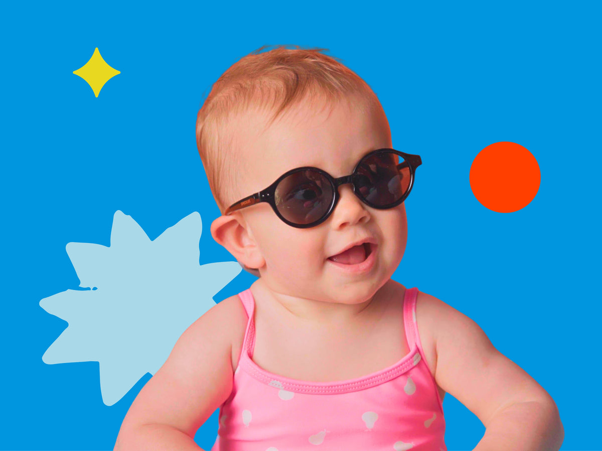 Patch on a smiling child, designs fanned out