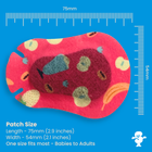 Hide & See eye patch size guide: 75 mm long, 54 mm wide, one size fits most