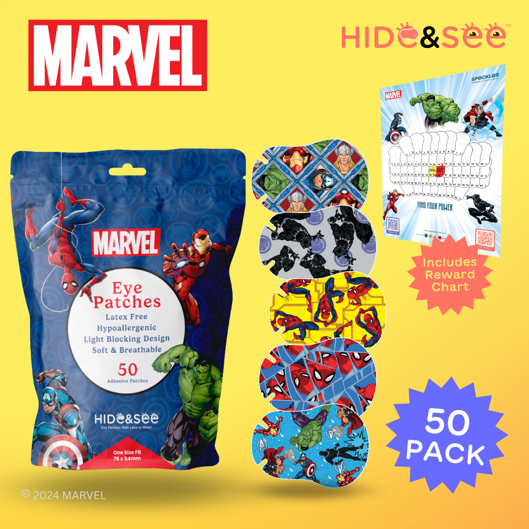 Pack of 50 Marvel Eye Patches; Fun Eye Patches for Children with Sensitive Skin