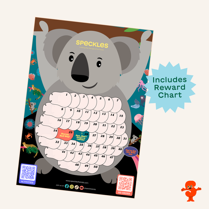 Koala reward chart included in the Hide & See Wild pack